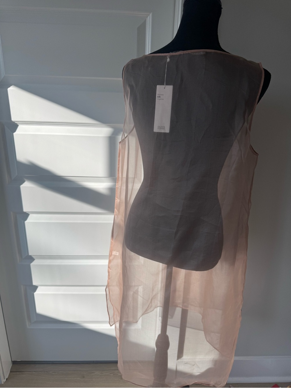 New Eileen Fisher Washed Silk Organza Layering Dress size M - Picture 8 of 11